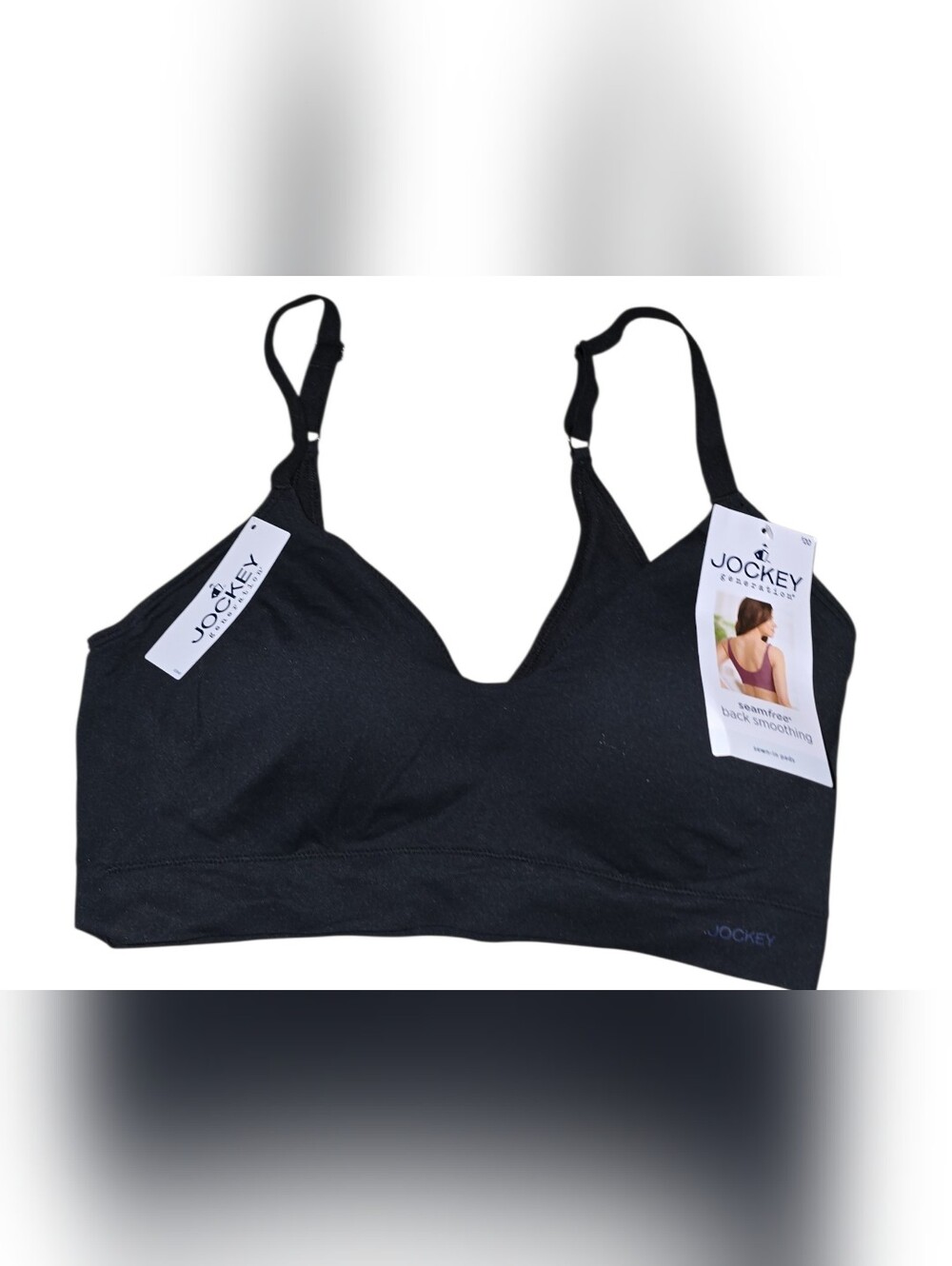 Jockey Black Seamfree Wireless Everyday Bralette, XL, NWT!!!